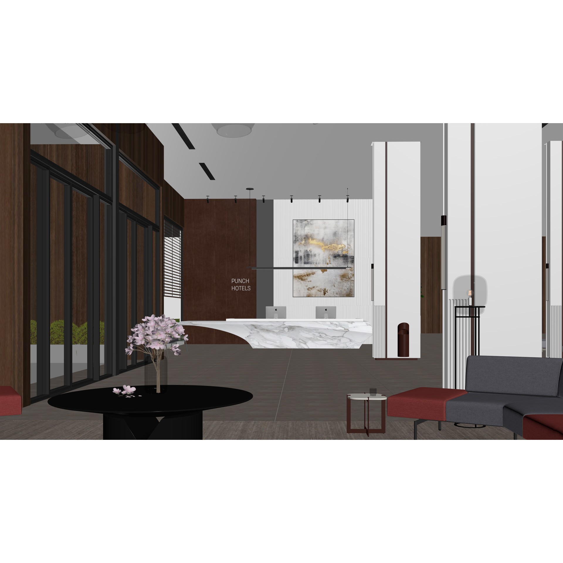 ProVis3D 018 - Detailed Hotel Lobby 3D Model - View 11