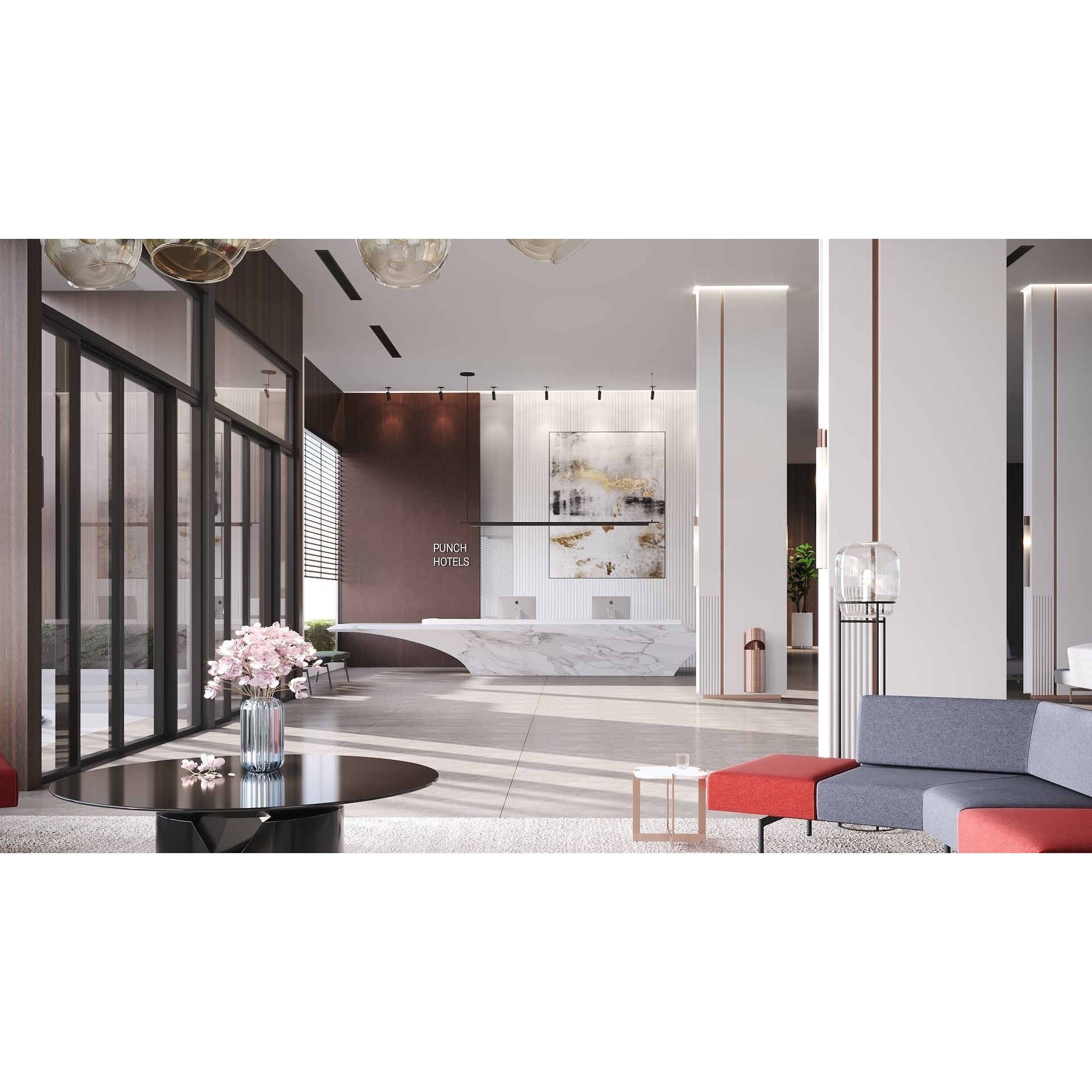 ProVis3D 018 - Detailed Hotel Lobby 3D Model - View 3