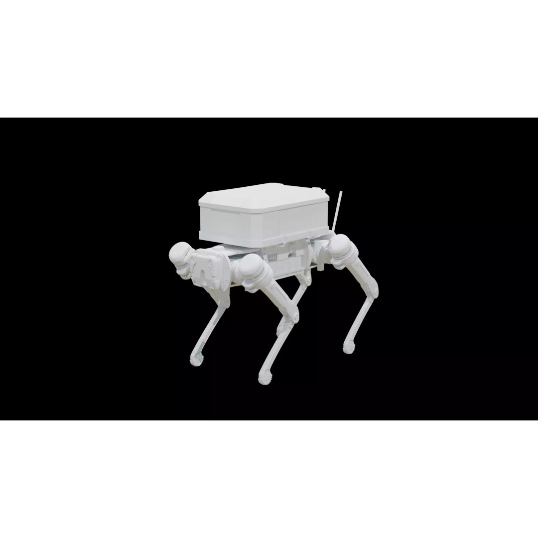 Delivery Robot Dog 3D Model – Low Poly Futuristic Design, FBX, OBJ - View 10
