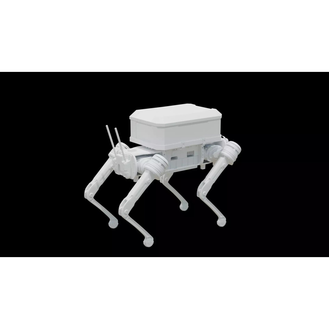 Delivery Robot Dog 3D Model – Low Poly Futuristic Design, FBX, OBJ - View 11
