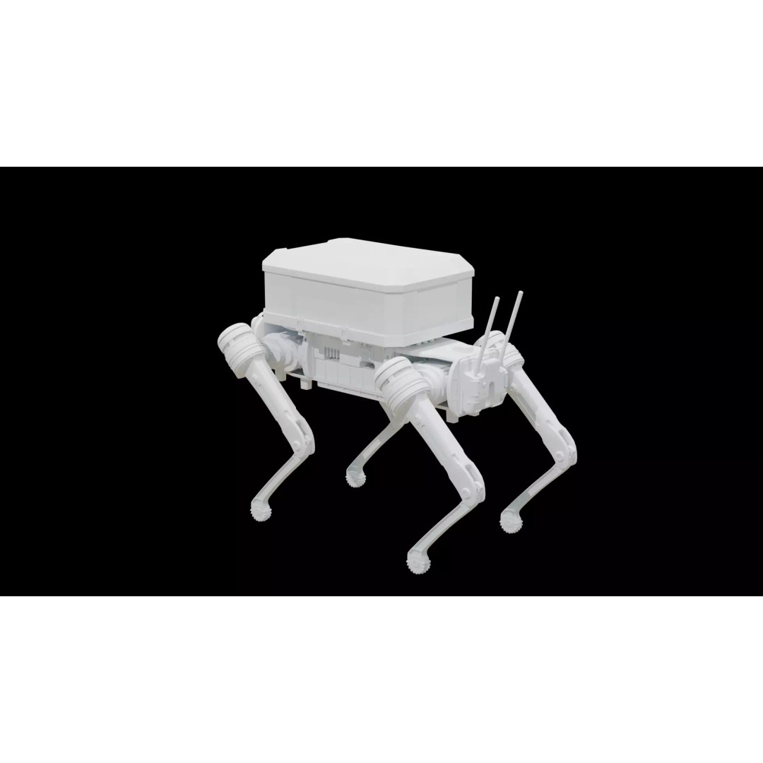 Delivery Robot Dog 3D Model – Low Poly Futuristic Design, FBX, OBJ - View 12