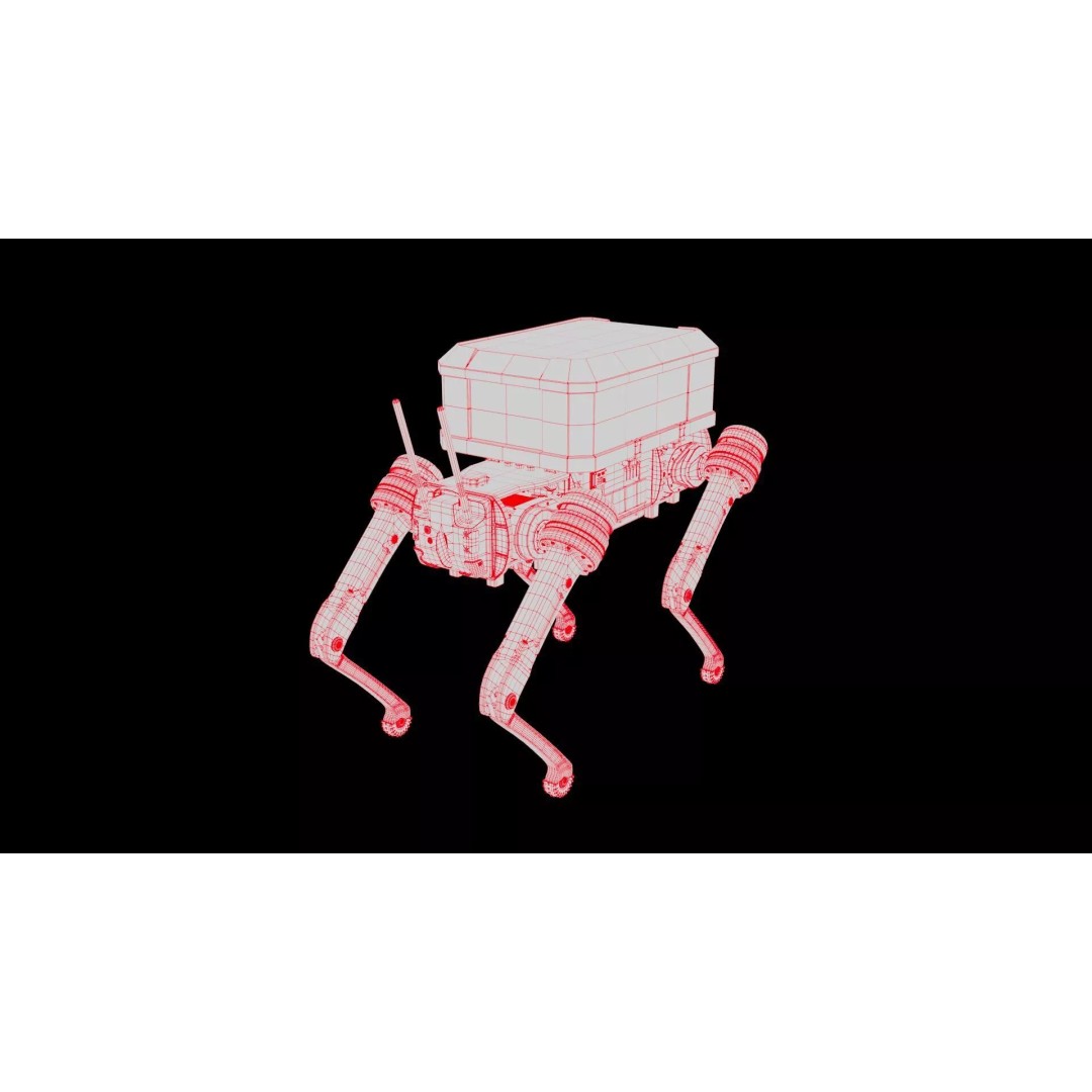 Delivery Robot Dog 3D Model – Low Poly Futuristic Design, FBX, OBJ - View 13