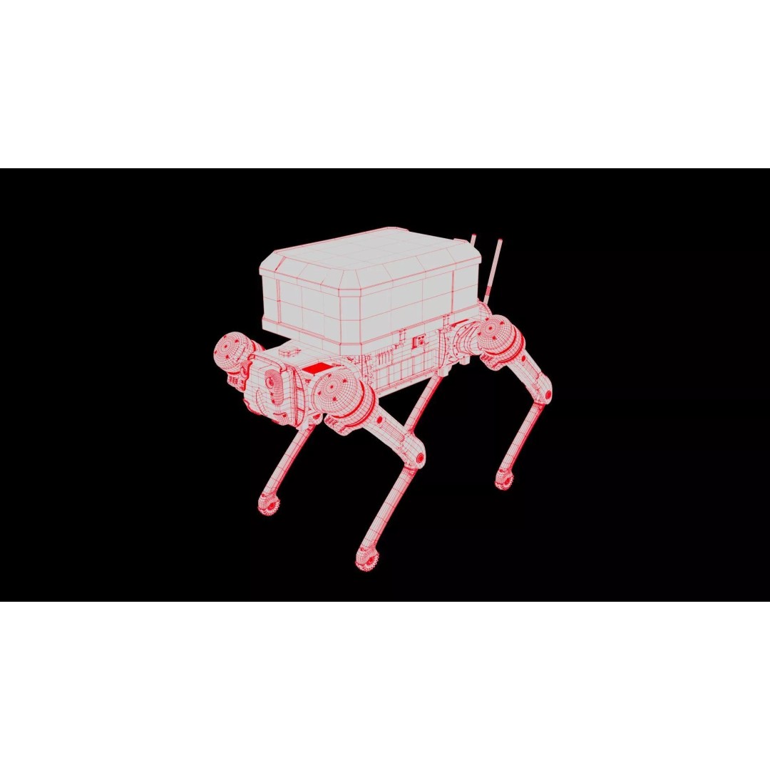 Delivery Robot Dog 3D Model – Low Poly Futuristic Design, FBX, OBJ - View 14