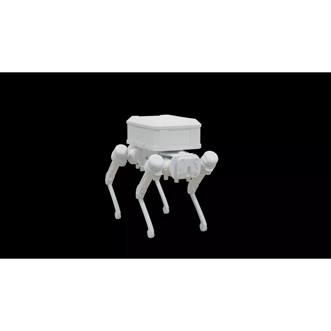 Delivery Robot Dog 3D Model – Low Poly Futuristic Design, FBX, OBJ - View 9