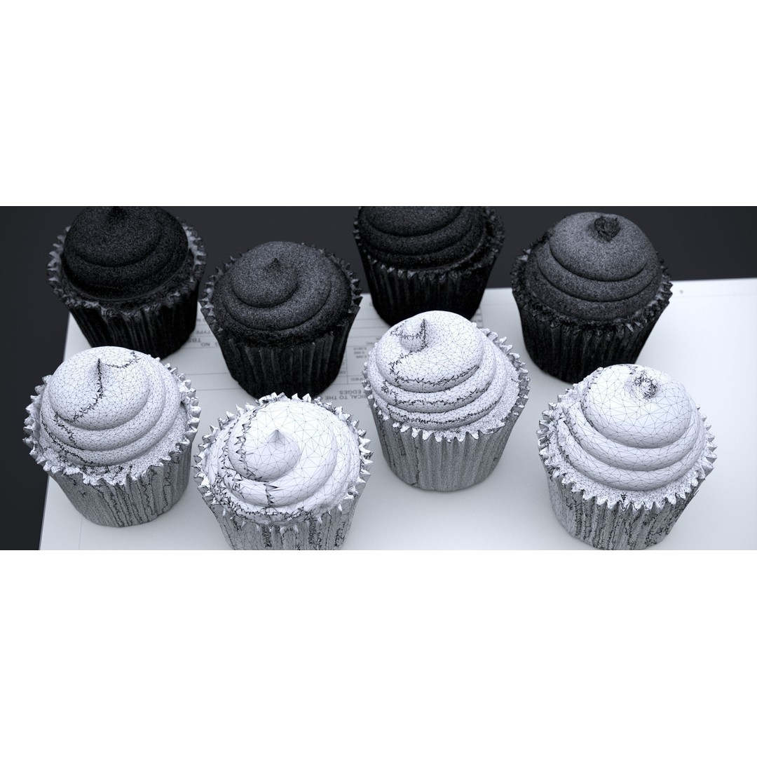 Vanilla Bean Cup Cake 3D Model – High Poly PBR Asset, FBX, OBJ