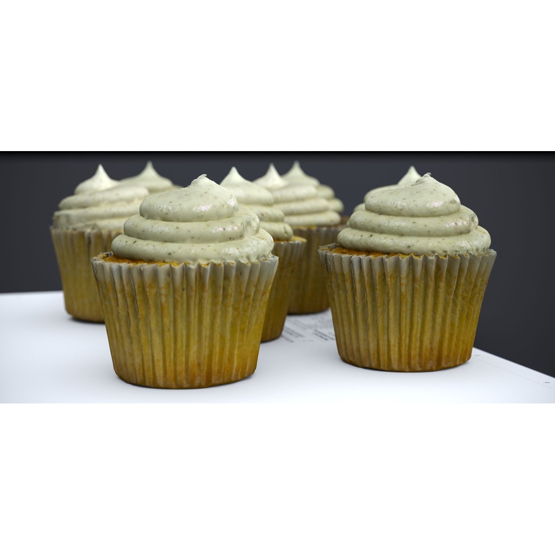 Vanilla Bean Cup Cake 3D Model – High Poly PBR Asset, FBX, OBJ - View 10
