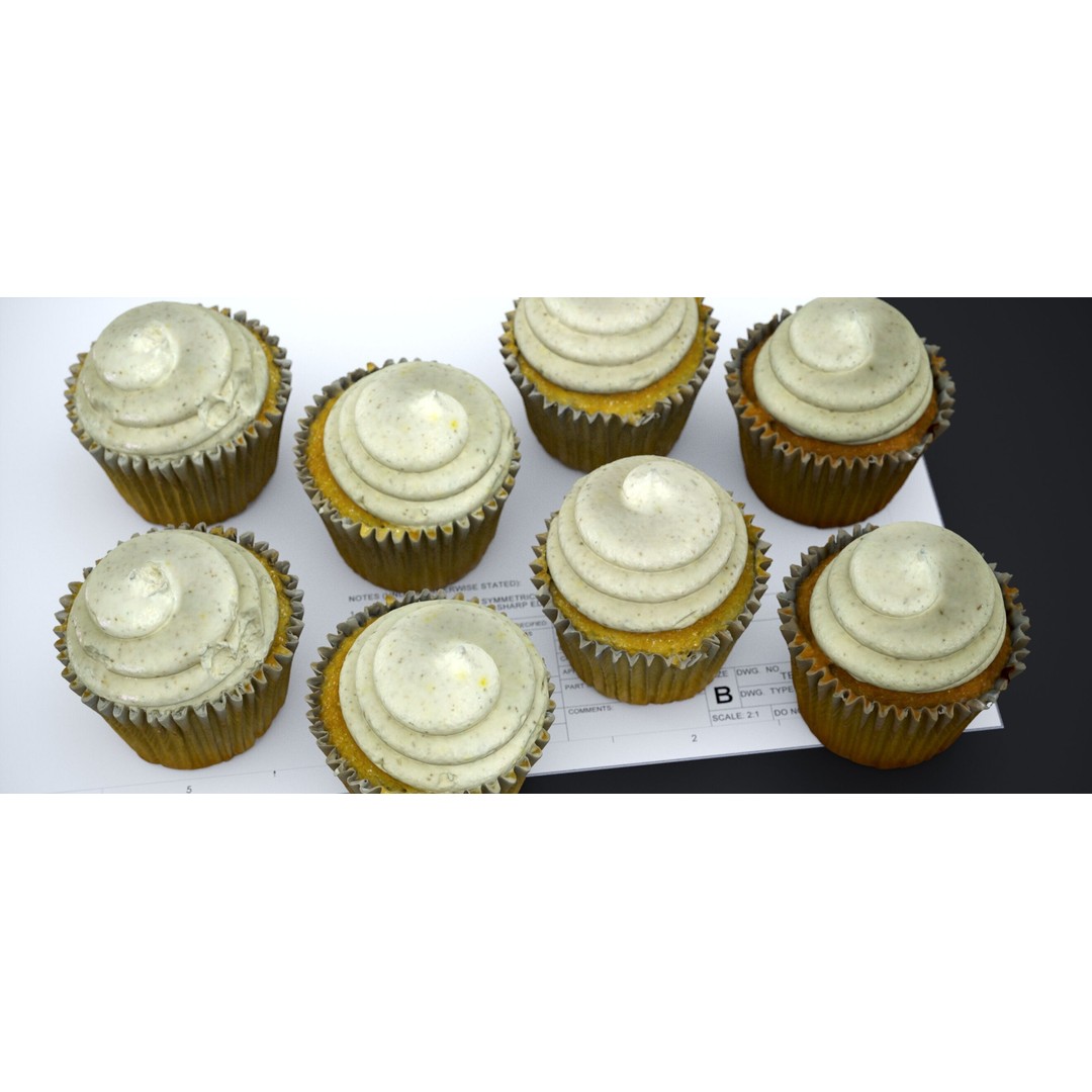 Vanilla Bean Cup Cake 3D Model – High Poly PBR Asset, FBX, OBJ - View 12
