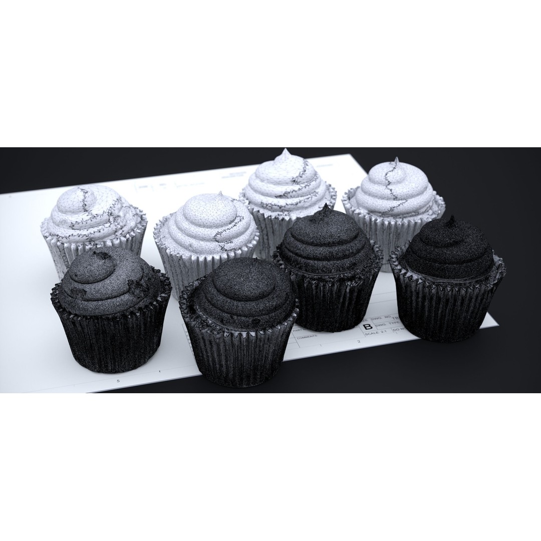 Vanilla Bean Cup Cake 3D Model – High Poly PBR Asset, FBX, OBJ - View 14