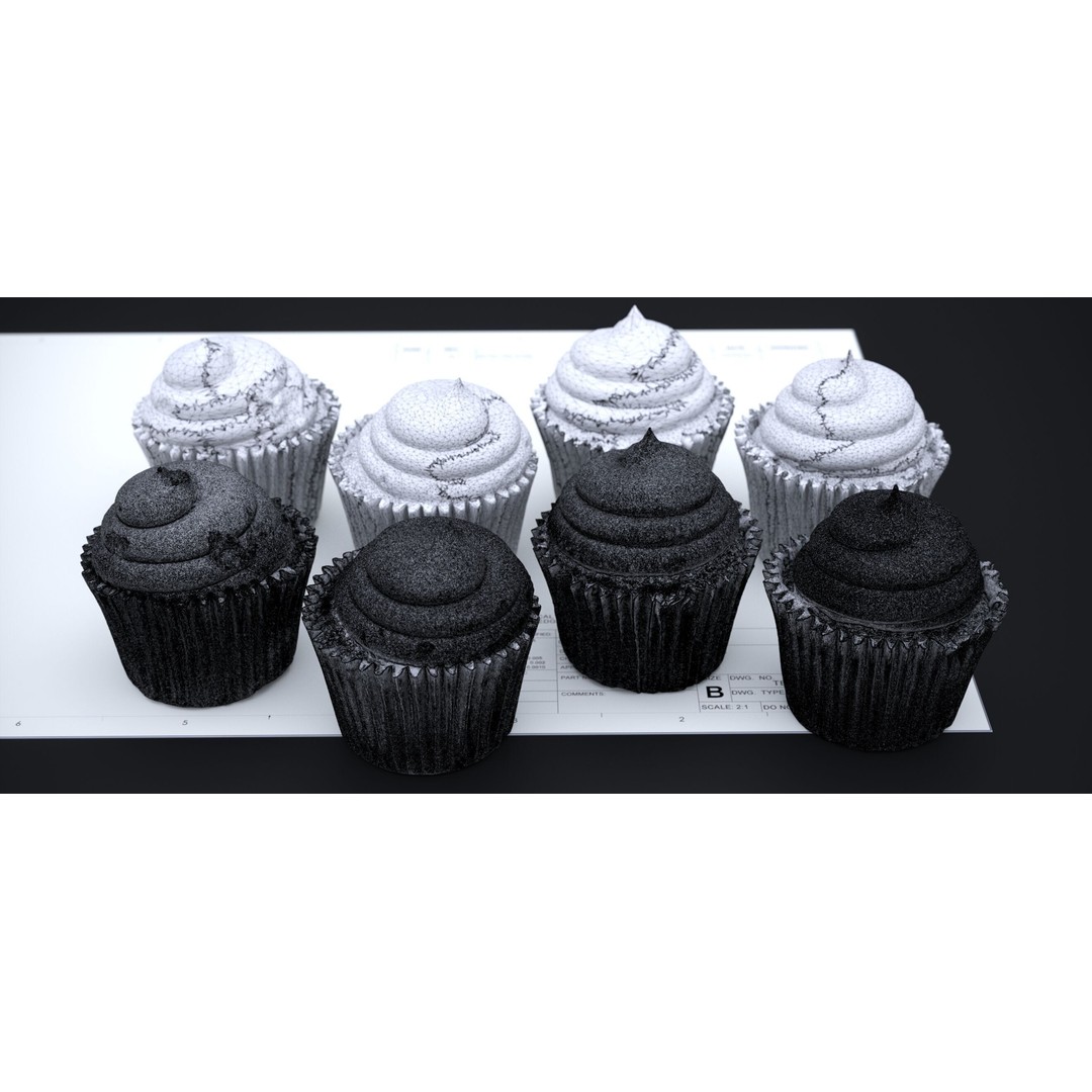 Vanilla Bean Cup Cake 3D Model – High Poly PBR Asset, FBX, OBJ - View 15