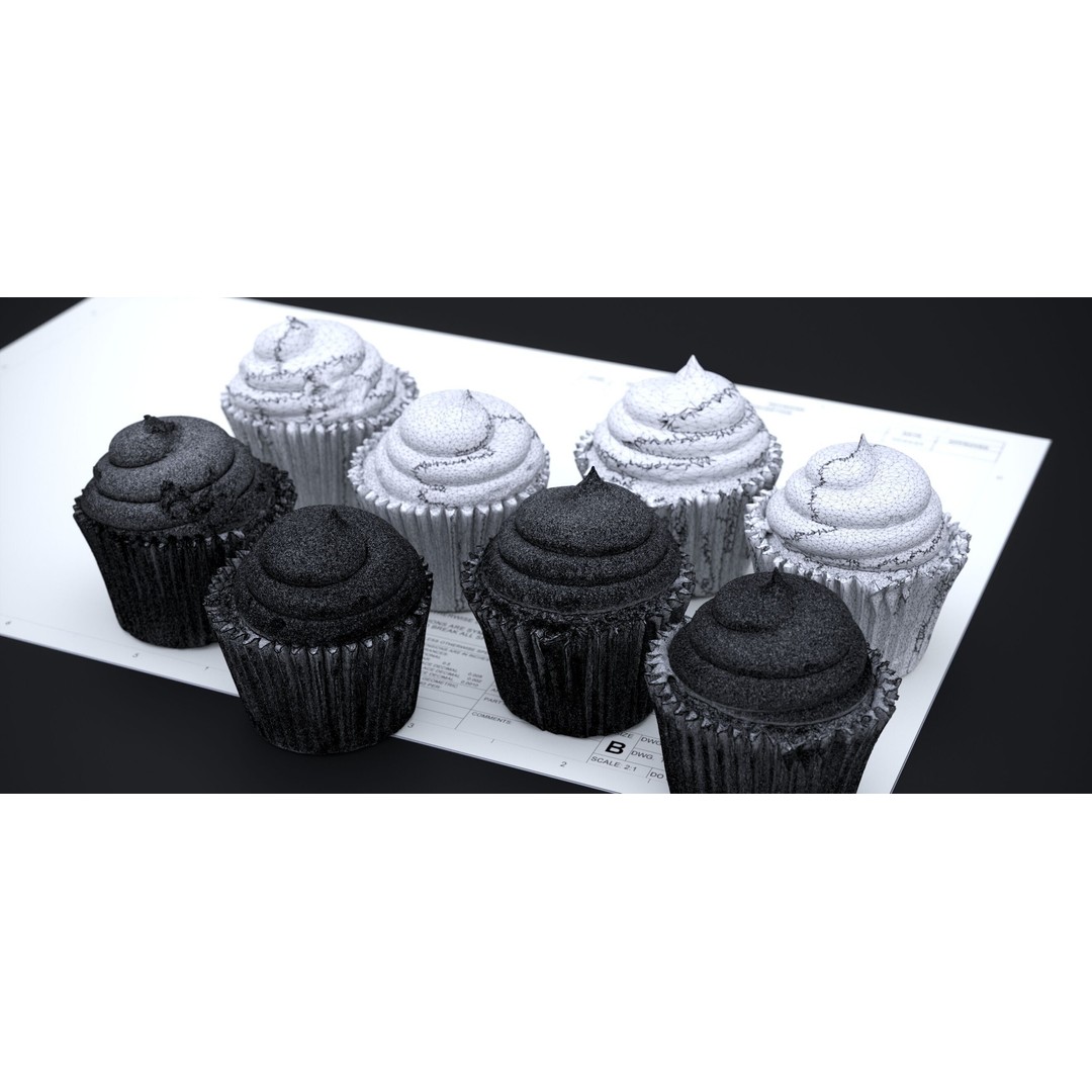 Vanilla Bean Cup Cake 3D Model – High Poly PBR Asset, FBX, OBJ - View 16