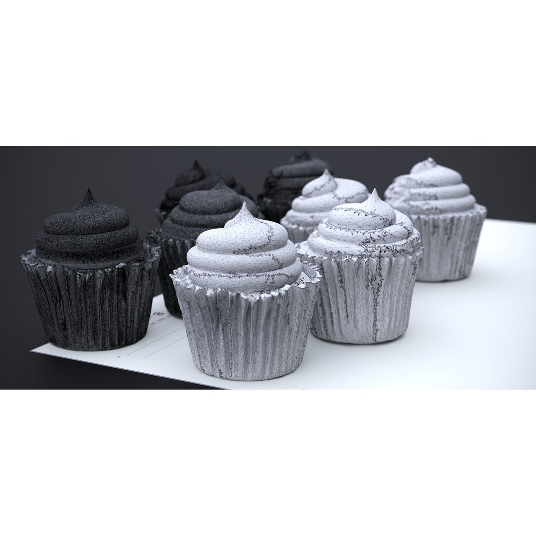 Vanilla Bean Cup Cake 3D Model – High Poly PBR Asset, FBX, OBJ - View 18