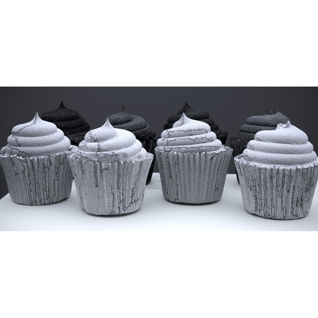 Vanilla Bean Cup Cake 3D Model – High Poly PBR Asset, FBX, OBJ - View 20
