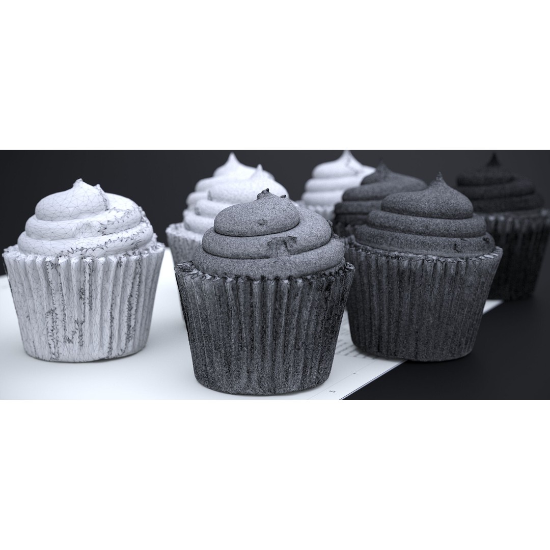 Vanilla Bean Cup Cake 3D Model – High Poly PBR Asset, FBX, OBJ - View 23