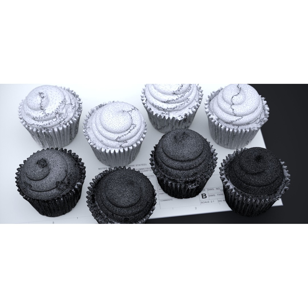 Vanilla Bean Cup Cake 3D Model – High Poly PBR Asset, FBX, OBJ - View 24