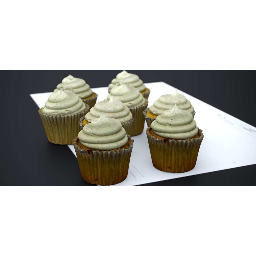 Vanilla Bean Cup Cake 3D Model – High Poly PBR Asset, FBX, OBJ - View 5
