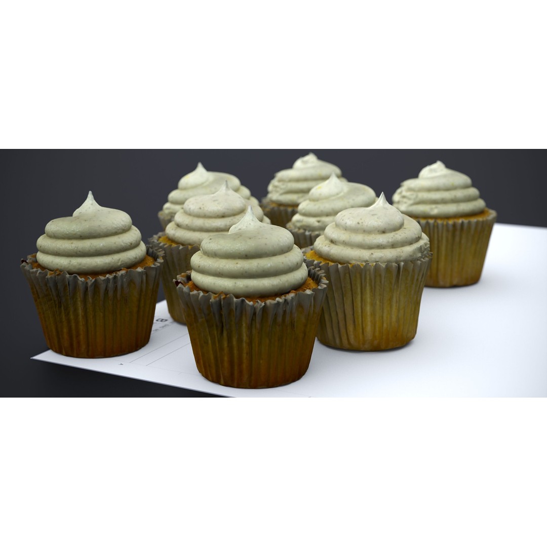 Vanilla Bean Cup Cake 3D Model – High Poly PBR Asset, FBX, OBJ - View 6