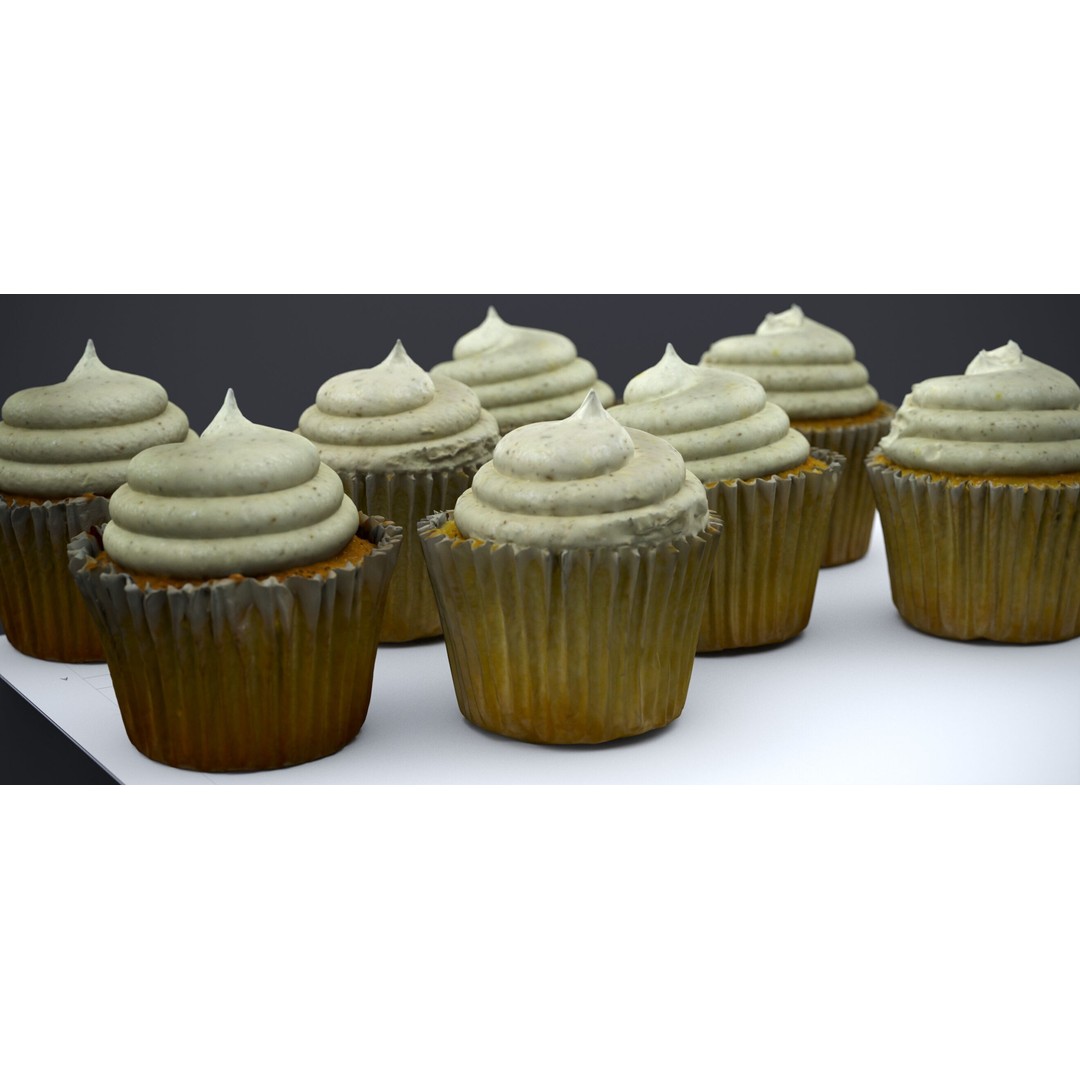 Vanilla Bean Cup Cake 3D Model – High Poly PBR Asset, FBX, OBJ - View 7