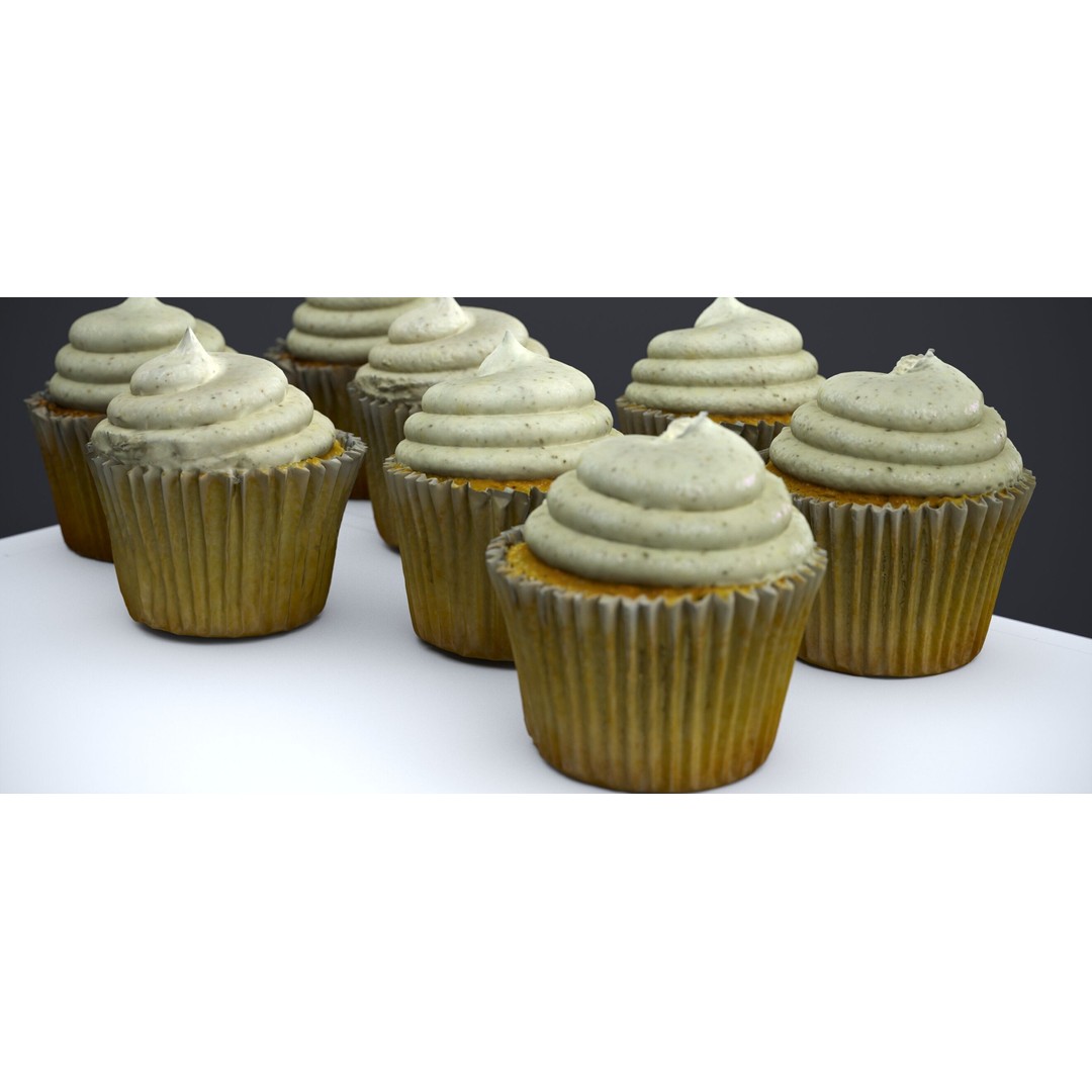 Vanilla Bean Cup Cake 3D Model – High Poly PBR Asset, FBX, OBJ - View 9