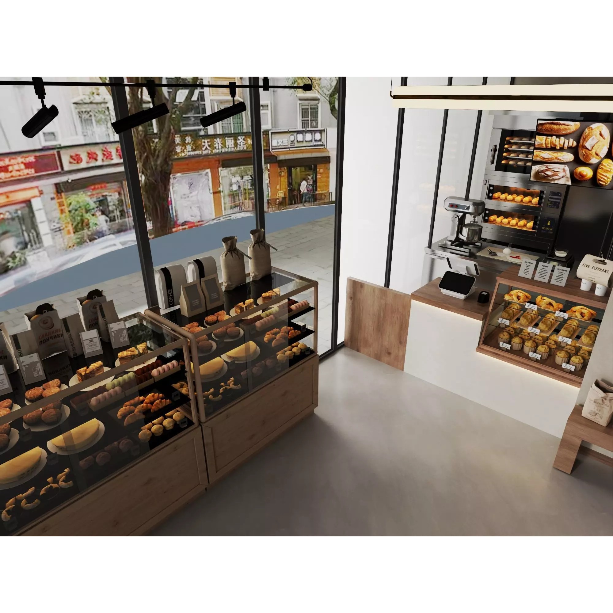 Modern Bakery Café Interior - Low-Poly 3D Model - View 14