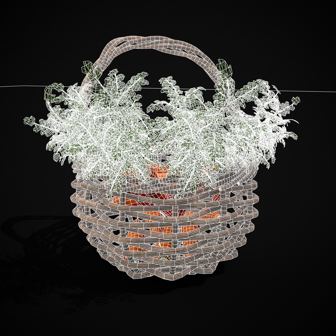 Carrot Basket 3D Model – Low Poly Game Ready Asset, FBX & OBJ - View 11