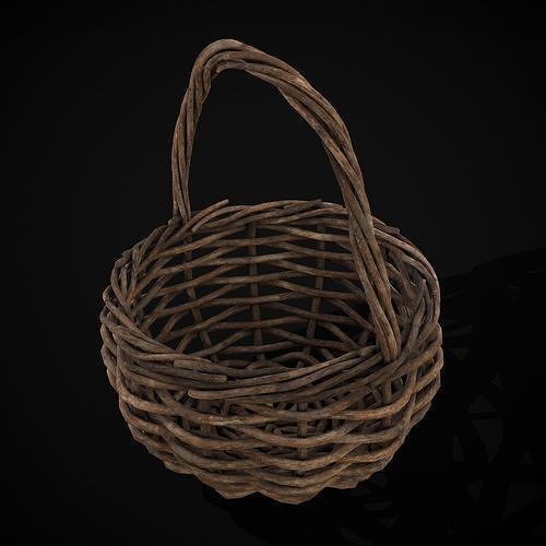 Carrot Basket 3D Model – Low Poly Game Ready Asset, FBX & OBJ - View 20