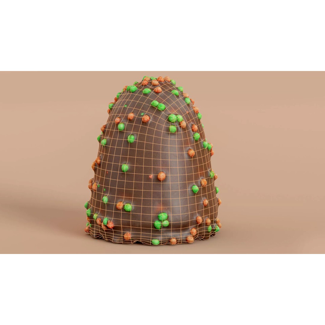 Chocolate Covered Marshmallow Treat 3D Model – Low Poly PBR Asset, FBX - View 10