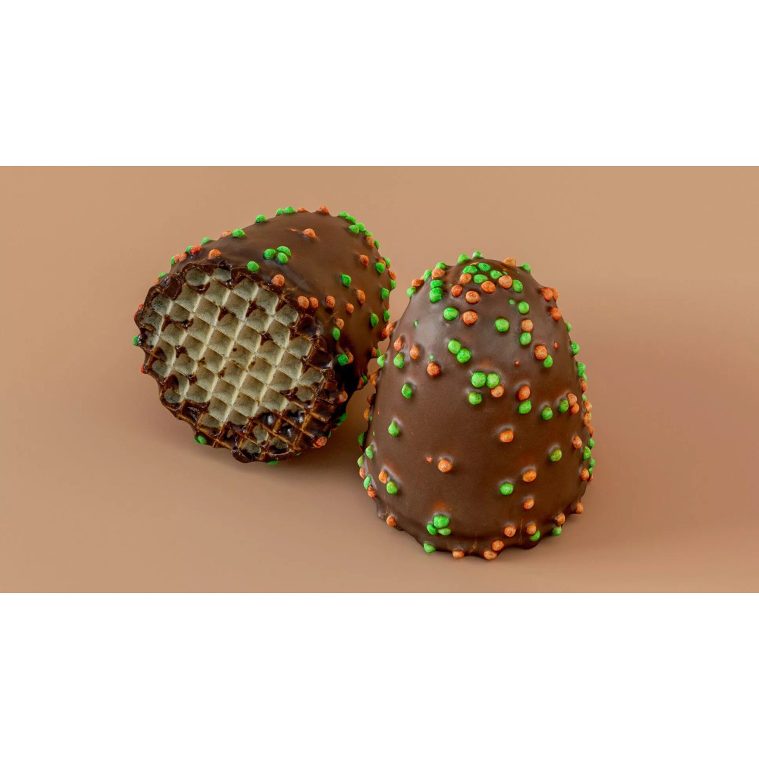 Chocolate Covered Marshmallow Treat 3D Model – Low Poly PBR Asset, FBX - View 18