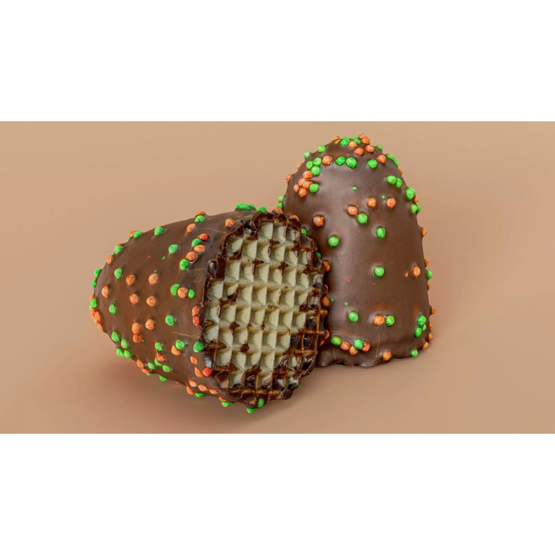 Chocolate Covered Marshmallow Treat 3D Model – Low Poly PBR Asset, FBX - View 19
