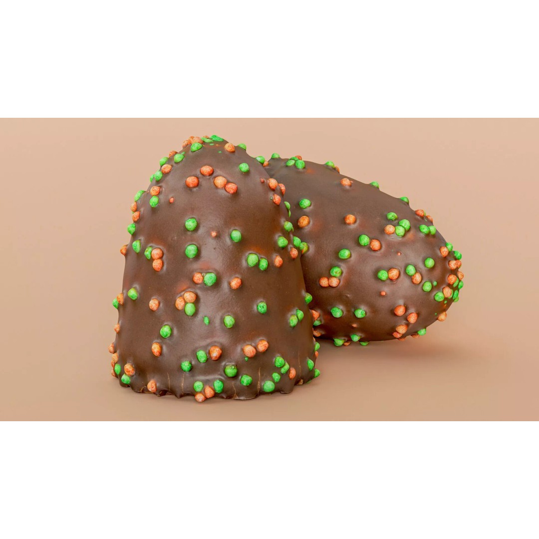 Chocolate Covered Marshmallow Treat 3D Model – Low Poly PBR Asset, FBX - View 4