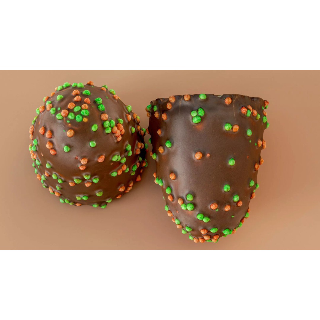 Chocolate Covered Marshmallow Treat 3D Model – Low Poly PBR Asset, FBX - View 5