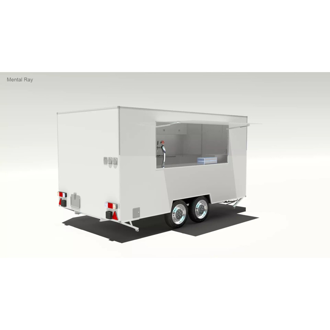 Catering Trailer 3D Model – Detailed Commercial Vehicle, FBX & 3ds Max - View 10