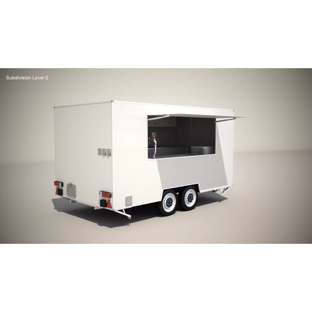 Catering Trailer 3D Model – Detailed Commercial Vehicle, FBX & 3ds Max - View 11