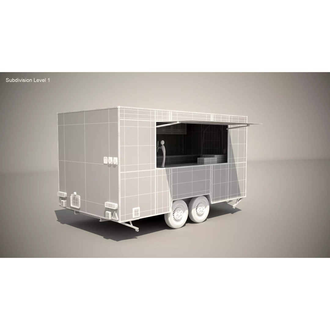 Catering Trailer 3D Model – Detailed Commercial Vehicle, FBX & 3ds Max - View 13