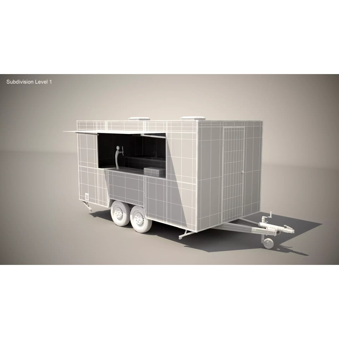 Catering Trailer 3D Model – Detailed Commercial Vehicle, FBX & 3ds Max - View 15