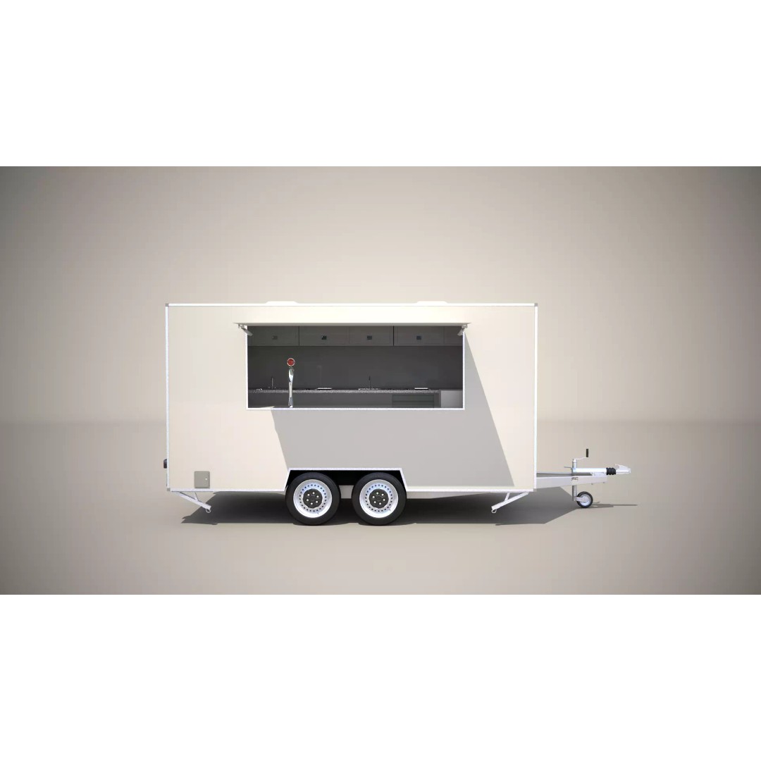 Catering Trailer 3D Model – Detailed Commercial Vehicle, FBX & 3ds Max - View 3