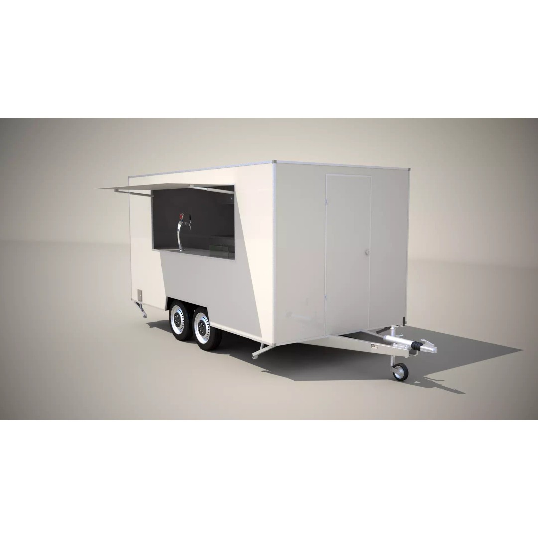 Catering Trailer 3D Model – Detailed Commercial Vehicle, FBX & 3ds Max - View 4