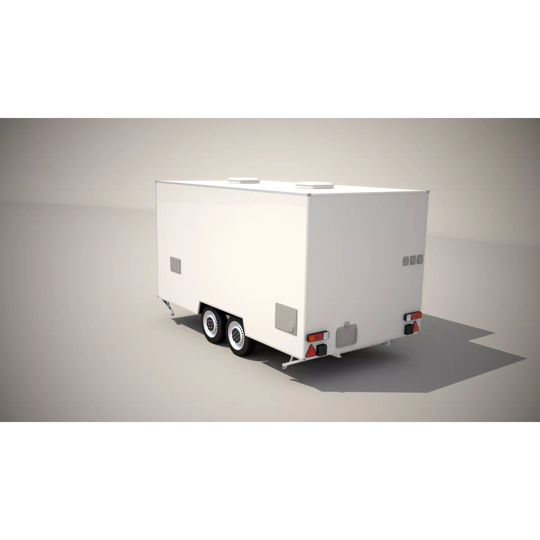 Catering Trailer 3D Model – Detailed Commercial Vehicle, FBX & 3ds Max - View 5
