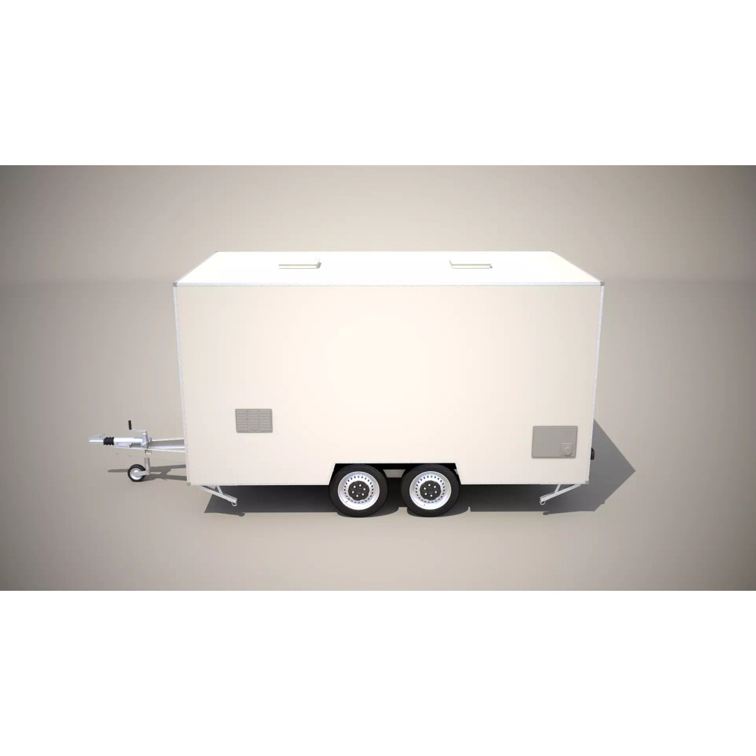 Catering Trailer 3D Model – Detailed Commercial Vehicle, FBX & 3ds Max - View 6