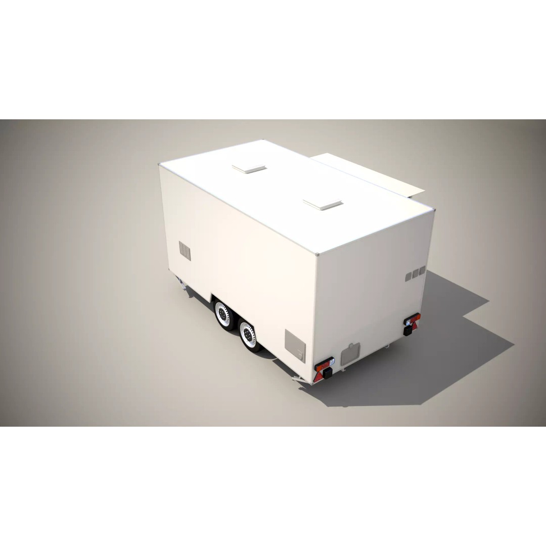 Catering Trailer 3D Model – Detailed Commercial Vehicle, FBX & 3ds Max - View 9