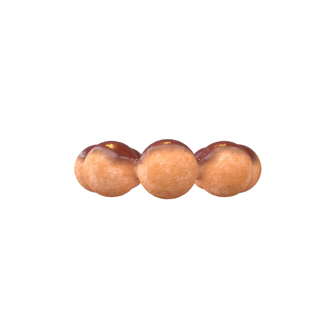 Japanese Donut 3D Model – Low Poly Cartoon Food Asset, FBX, OBJ - View 3
