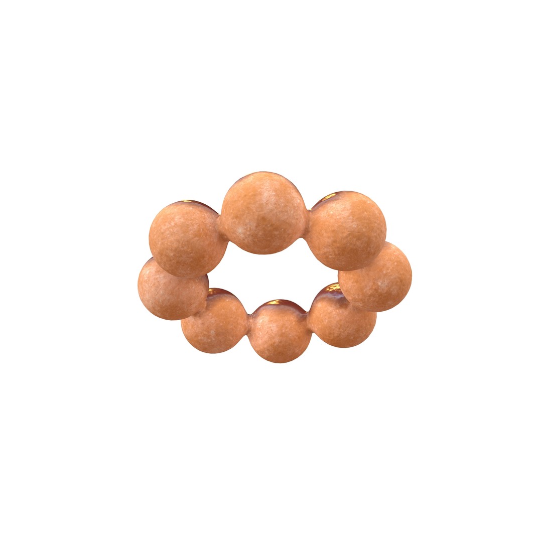 Japanese Donut 3D Model – Low Poly Cartoon Food Asset, FBX, OBJ - View 4
