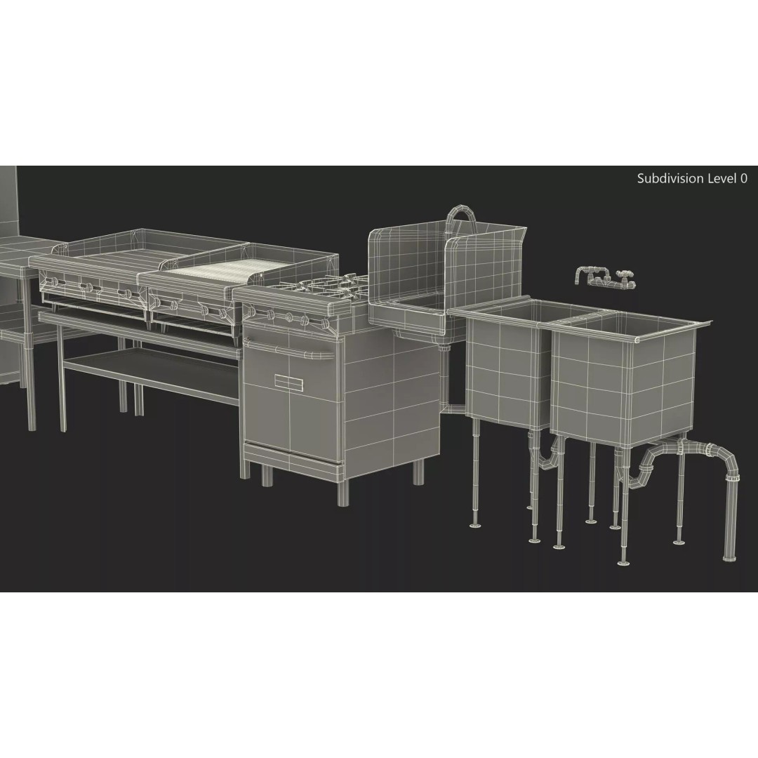 Food Truck Kitchen 3D Model – Mobile Urban Vending Kitchen, PBR Textures - View 18
