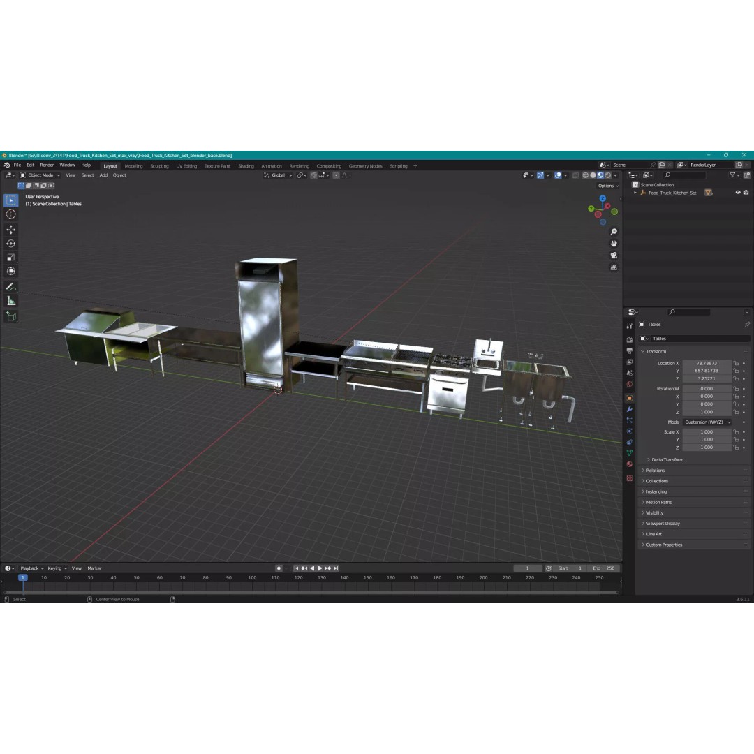 Food Truck Kitchen 3D Model – Mobile Urban Vending Kitchen, PBR Textures - View 30