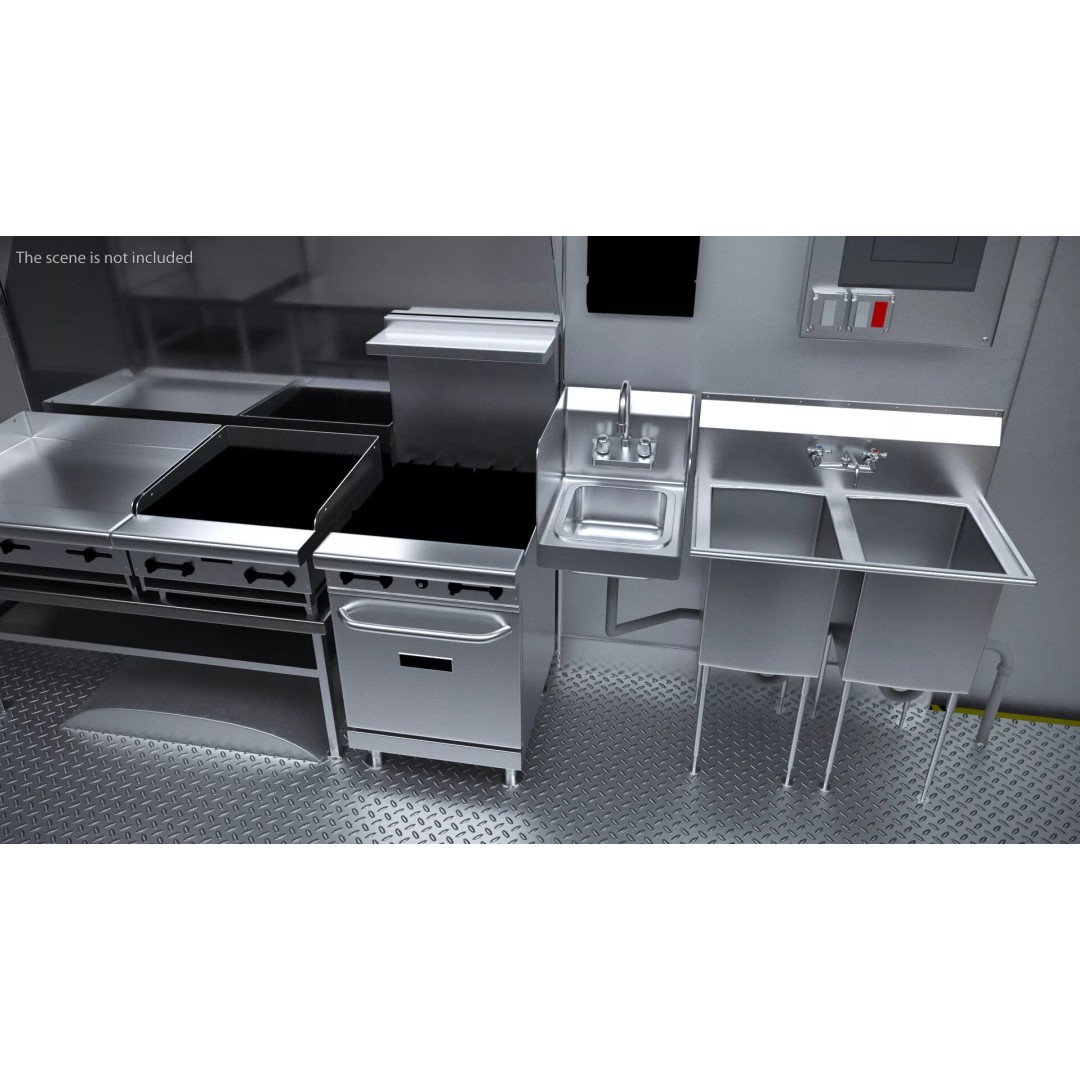 Food Truck Kitchen 3D Model – Mobile Urban Vending Kitchen, PBR Textures - View 4