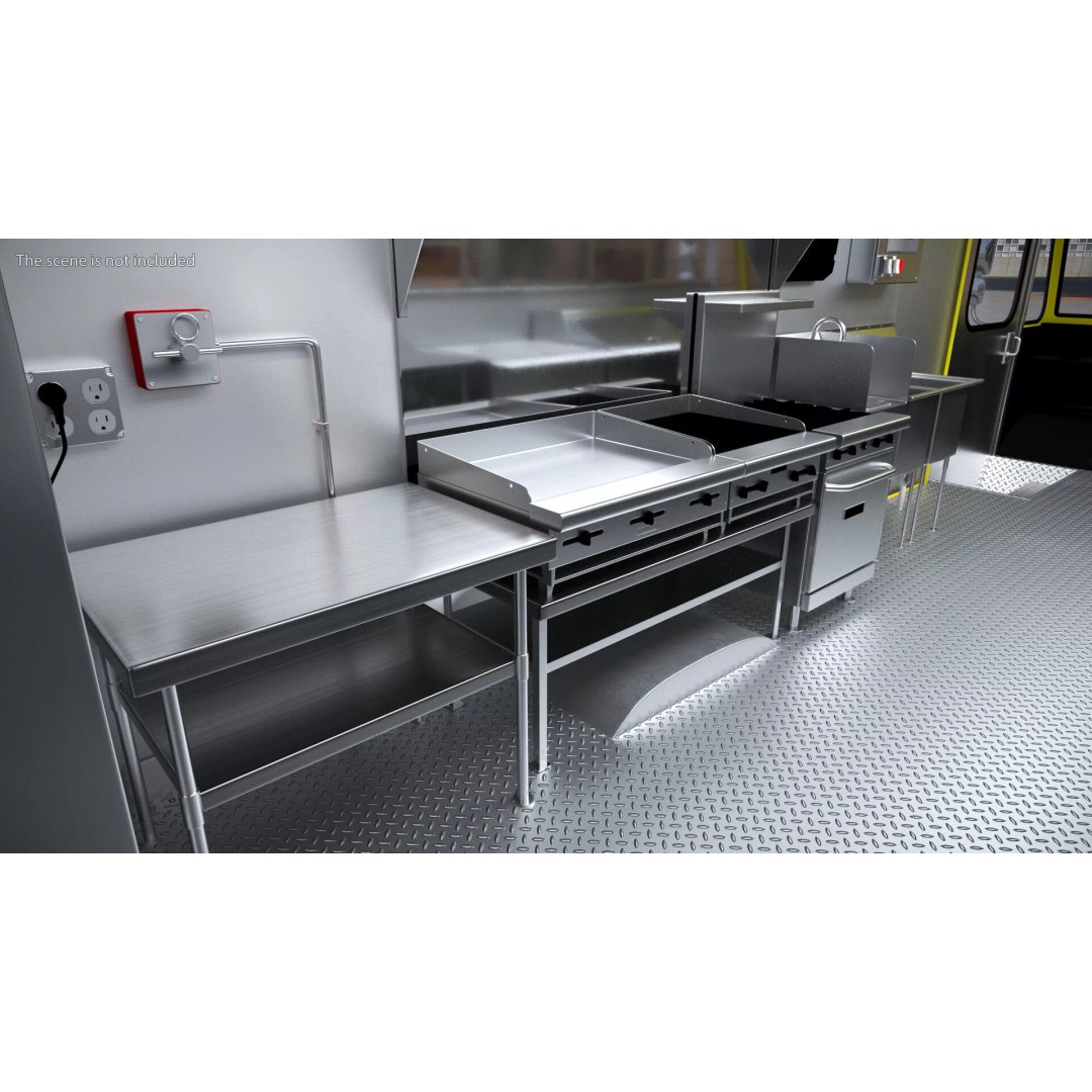 Food Truck Kitchen 3D Model – Mobile Urban Vending Kitchen, PBR Textures - View 5