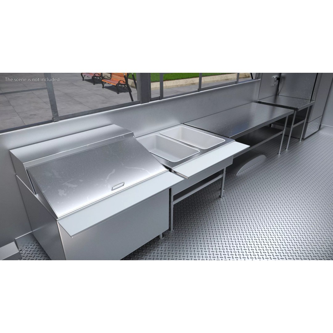 Food Truck Kitchen 3D Model – Mobile Urban Vending Kitchen, PBR Textures - View 7