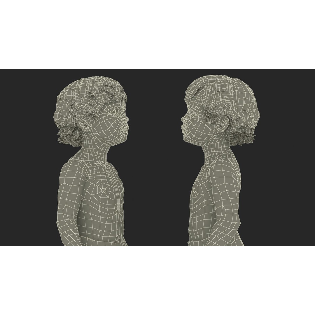 Boy Aged 1 Year in Diaper Standing Pose 3D Model – High Poly Character, PBR Textures - View 23