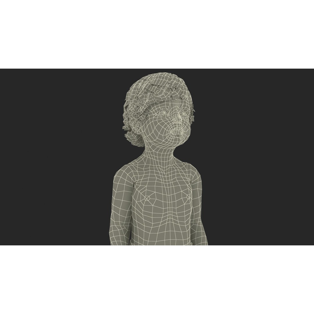 Boy Aged 1 Year in Diaper Standing Pose 3D Model – High Poly Character, PBR Textures - View 25