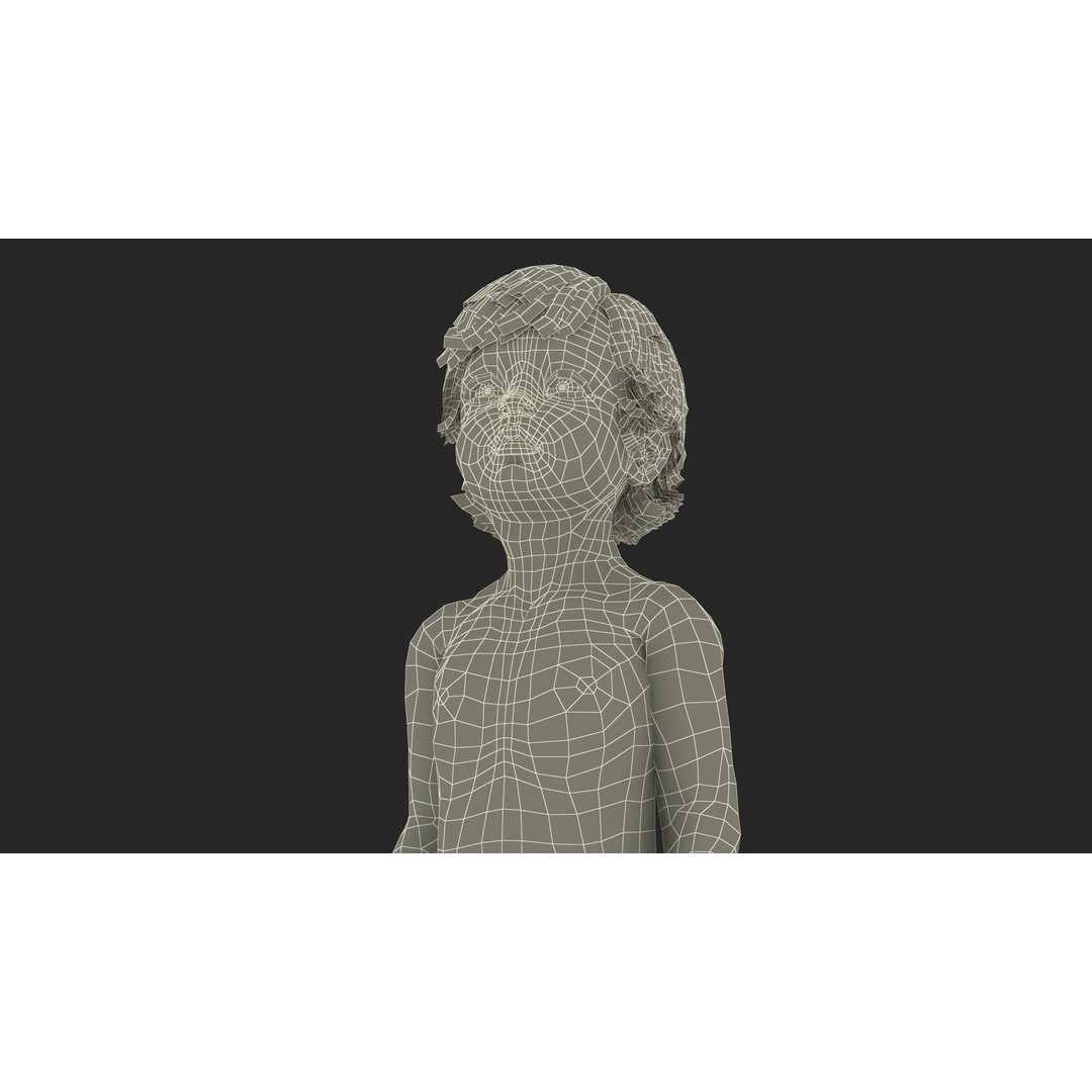 Boy Aged 1 Year in Diaper Standing Pose 3D Model – High Poly Character, PBR Textures - View 26