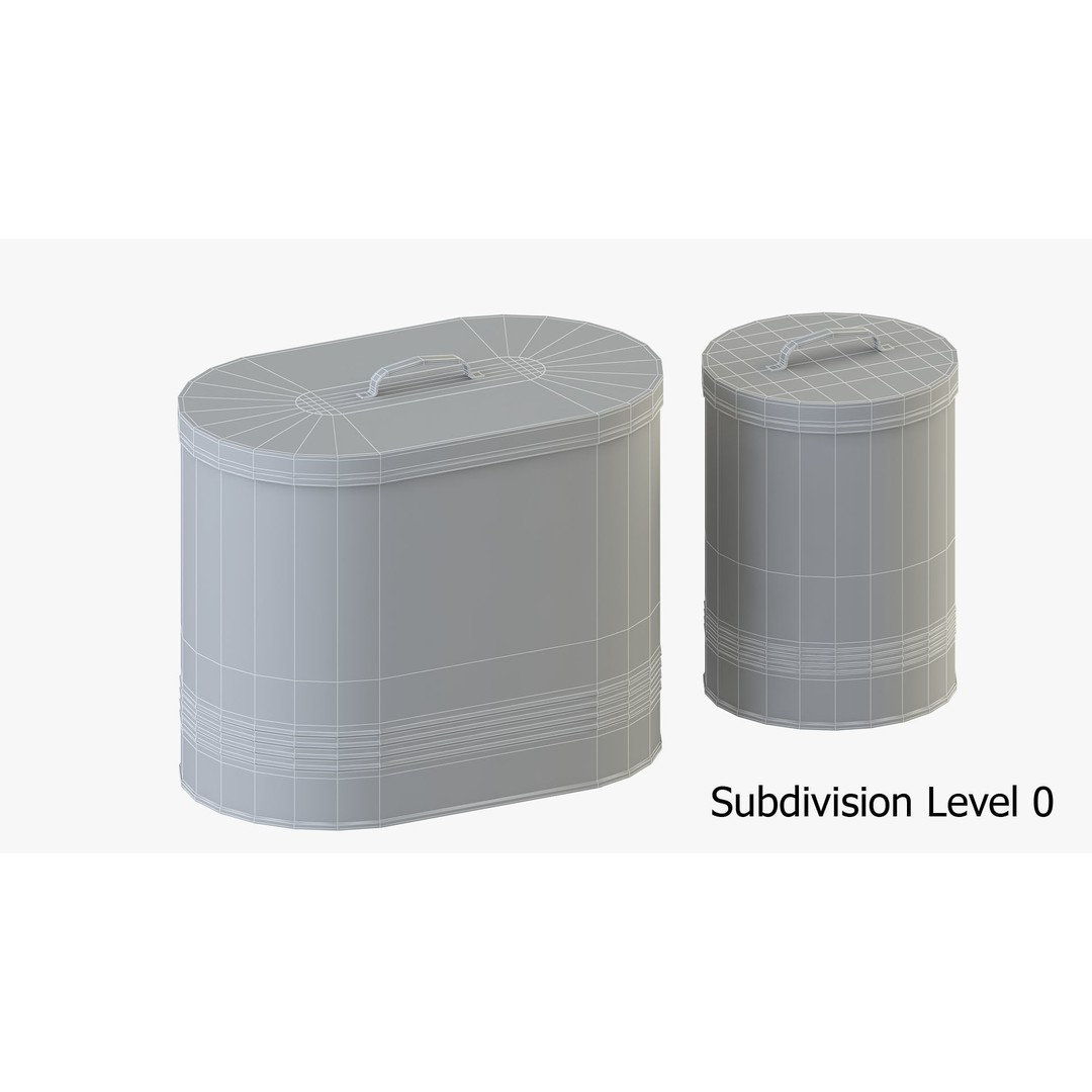 Kitchen Canister Jars 3D Model – Low Poly PBR Asset, FBX Format - View 7